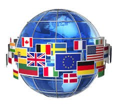 Globe with Flags Representing Global IPTV Coverage